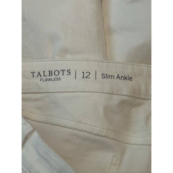 NWT Talbots Flawless Women's size 12 Slim Ankle White Denim - Picture 6 of 6